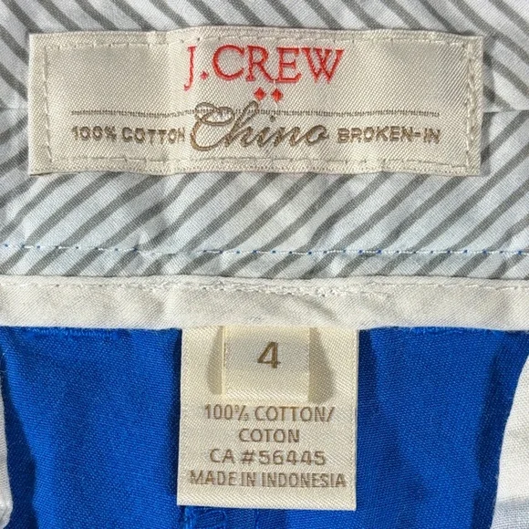 J. Crew womens cobalt blue Broken-In flat front 3" inseam chino shorts - size 4 - Picture 4 of 9